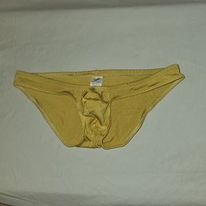 Gold Men's Muscleskins Bikini Swim Brief - Large